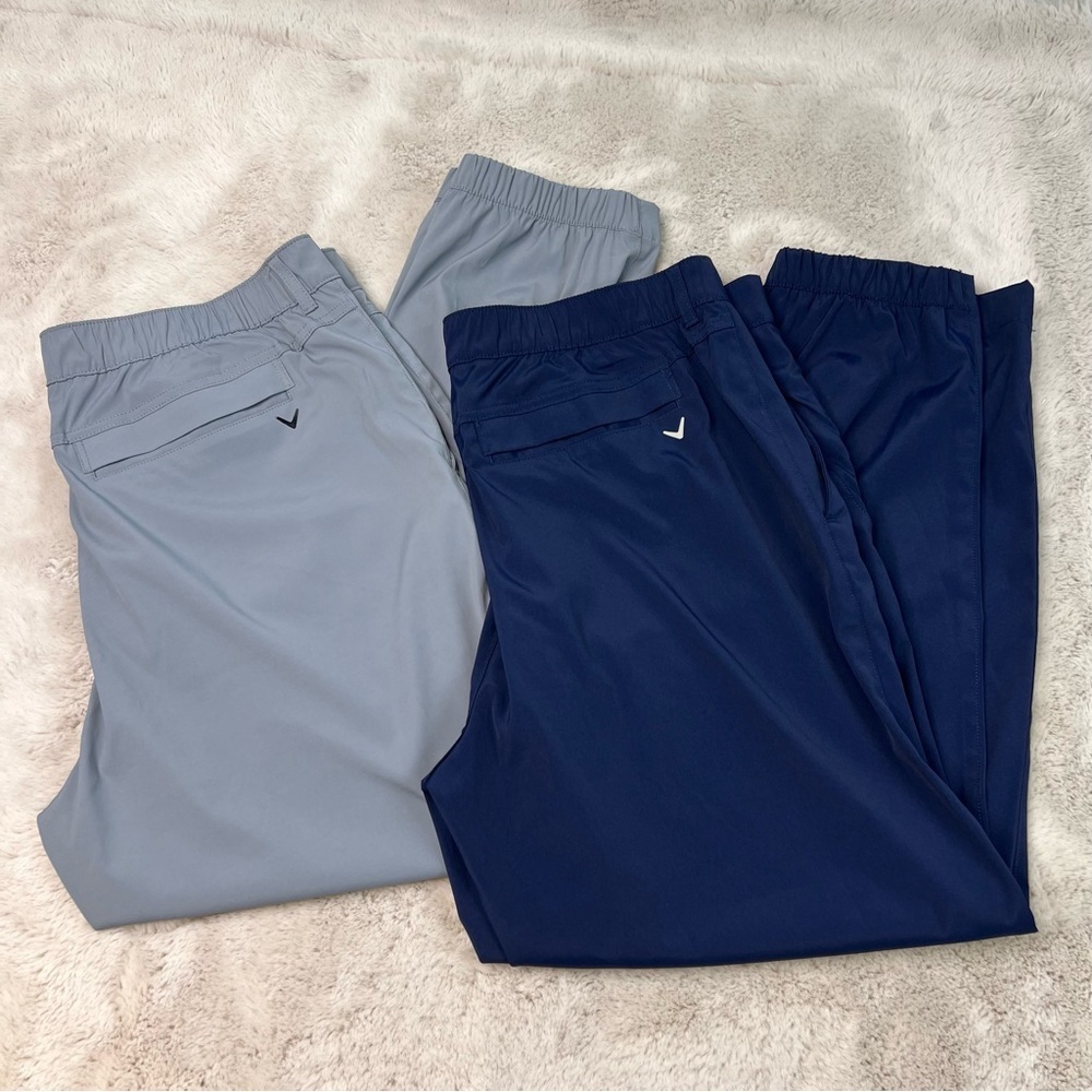 Callaway Pants Mens 34x30 Golf Joggers Set of 2 Grey Blue OptiDri Performance